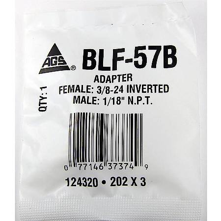Brass Connector, Female(3/8-24 Inverted), Male(1/8-27 Nptf), 1/Bag
