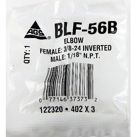 Brass Elbow, Female(3/8-24 Inverted), Male(1/8-27 Nptf), 1/Bag