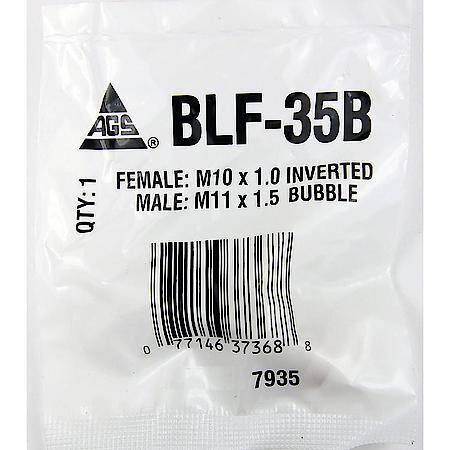 Brass Adapter, Female(M10X1.0 Inverted), Male(M11X1.5 Bubble), 1/Bag