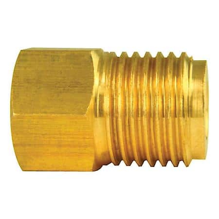 Brass Adapter, Female(7/16-24 Inverted), Male(9/16-18 Inverted), 1/Bag