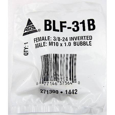 Brass Adapter, Female(3/8-24 Inverted), Male(M10X1.0 Bubble), 1/Bag