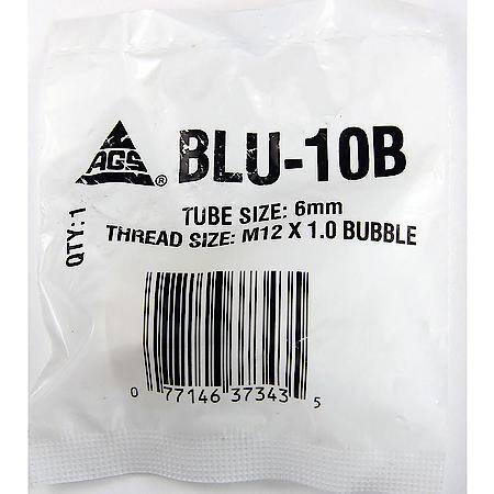 Brass Brake Line Union, 6mm (M12x1.0 Bubble), 1/bag