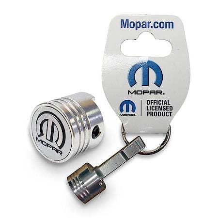 Billet Aluminum Piston Rod Keychain, Features MOPAR Emblem