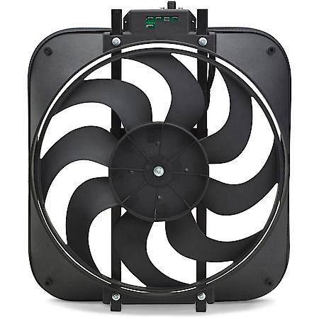 High Performance 15" S-Blade Electric Fan with Adjustable Thermostat, 2800 CFM, Universal, 12 Volt