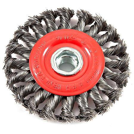 Wire Wheel Knotted, 4 Inch x .020 Inch x 5/8 Inch-11 Arbor