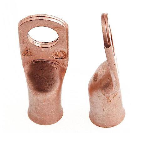 Premium Solid Copper Lug For Number 4 Cable, 5/16In Stud, 2 Pack