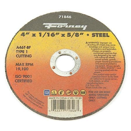 Cut-Off Wheel, Metal, Type 1, 4 Inch x 1/16 Inch x 5/7