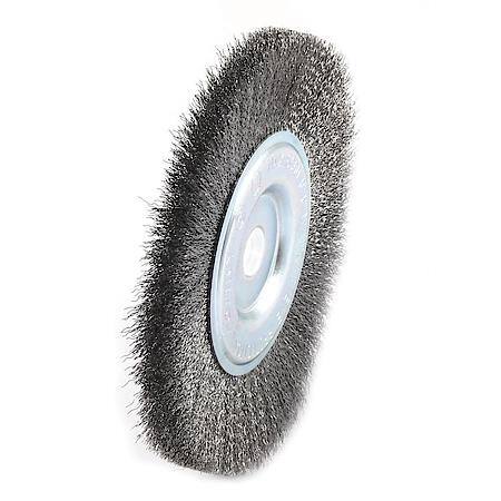 Crimped Wire Wheel, 6 Inch x .008 Inch x 1/2 Inch - 5/8 Inch Arbor