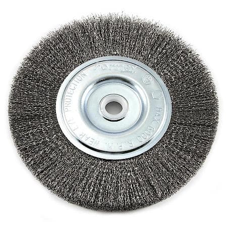 Crimped Wire Wheel, 6 Inch x .008 Inch x 1/2 Inch - 5/8 Inch Arbor