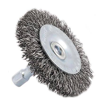 Crimped Wire Wheel, 2 Inch x .012 Inch x 1/4 Inch Hex Shank