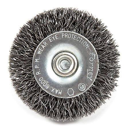 Crimped Wire Wheel, 2 Inch x .012 Inch x 1/4 Inch Hex Shank