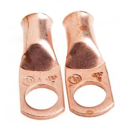 Cable Lug - Premium all-copper design, for #4 cable w/ 3/8in stud size