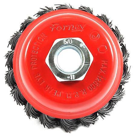 Cup Brush Knotted, 2-3/4 Inch x .020 Inch x 5/8 Inch-11 Arbor