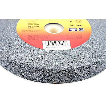 Bench Grinder Wheel, Type 1, 60 Grit - 6in x 3/4in x 1in arbor hole w/adapters for 1/2in, 5/8in & 3/4in