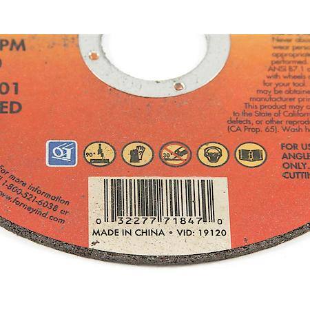 Cut-Off Wheel, Metal, Type 1, 4-1/2 Inch x 1/16 Inch x 7/8 Inch
