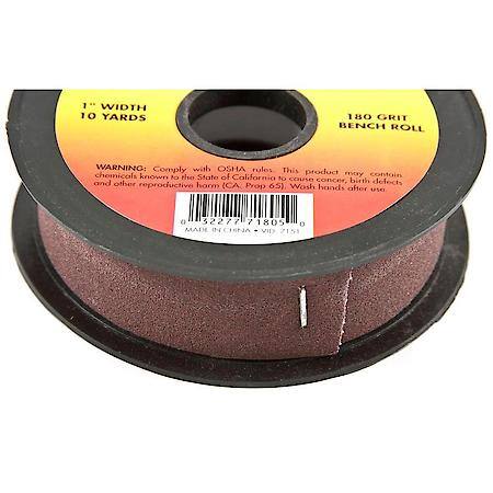 Emery Cloth Bench Roll, Aluminum Oxide 180 Grit, 30 Foot