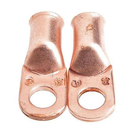Premium Solid Copper Lug For Number 1/0 Cable, 3/8In Stud, 2 Pack