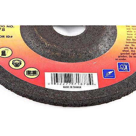 Grinding Wheel, Metal, Type 27, 5 Inch x 1/4 Inch x 7/8 Inch