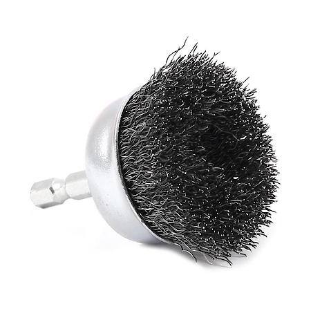 Crimped Cup Brush, 2 Inch x .012 Inch x 1/4 Inch Hex Shank