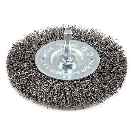 Crimped Wire Wheel, 4 Inch x .012 Inch x 1/4 Inch Hex Shank