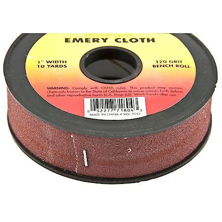 Emery Cloth Bench Roll, Aluminum Oxide 120 Grit, 30 Foot