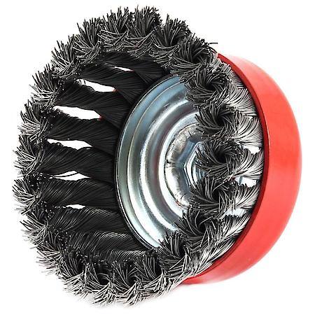 Cup Brush Knotted, 4 Inch x .020 Inch x 5/8 Inch-11 Arbor