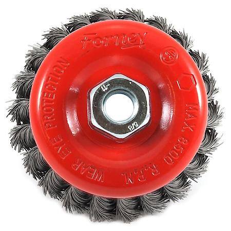 Cup Brush Knotted, 4 Inch x .020 Inch x 5/8 Inch-11 Arbor