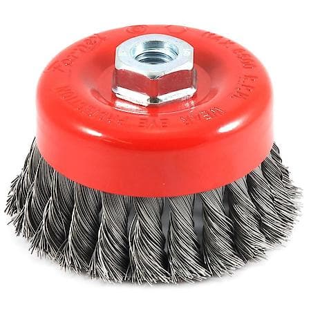 Cup Brush Knotted, 4 Inch x .020 Inch x 5/8 Inch-11 Arbor