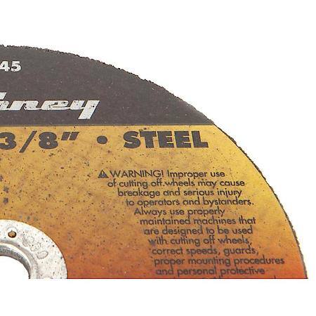 Cut-Off Wheel, Metal, Type 1, 4 Inch x 1/8 Inch x 3/8 Inch