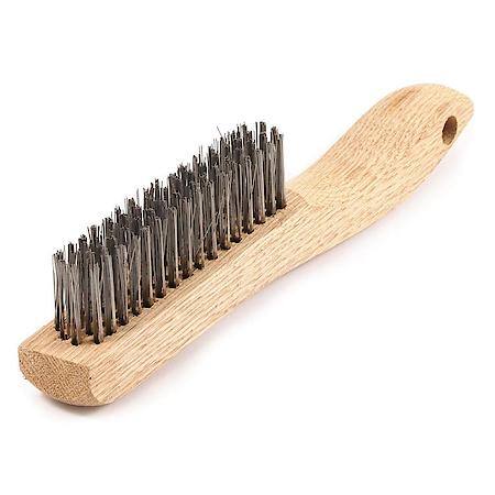 Stainless Steel Scratch Brush with Shoe Handle, 4 x 16 Rows