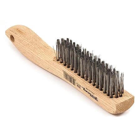 Stainless Steel Scratch Brush with Shoe Handle, 4 x 16 Rows