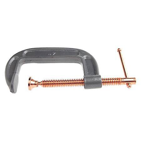 4in HD Malleable Iron C-Clamp, Copper Plated Spindles