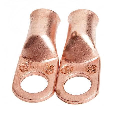 Premium Solid Copper Lug For Number 2/0 Cable, 1/2In Stud, 2 Pack