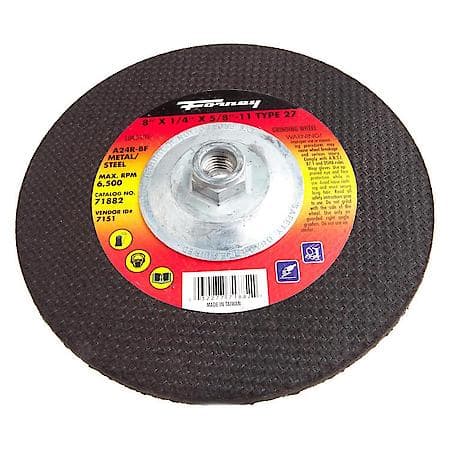 Grinding Wheel, Metal, Type 27, 8 Inch by 1/4 Inch by 5/8 Inch-10
