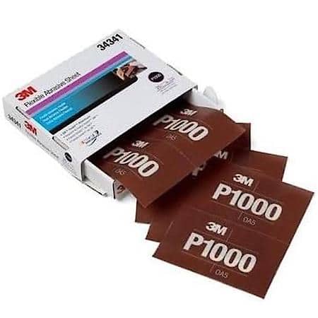 3M Flexible Abrasive Hookit Sheet, 34341, 5.5 in x 6.8 in, P1000 (Sold by each)