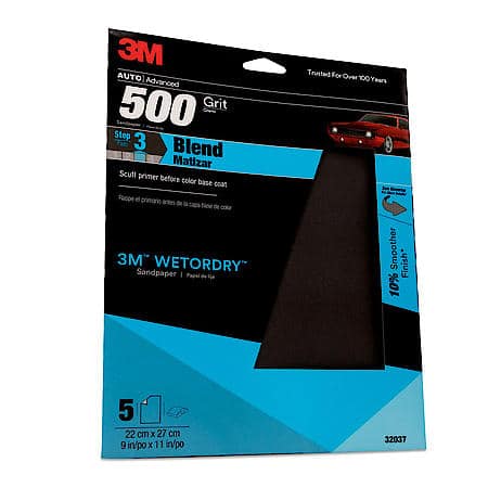 3M(Tm) Wetordry(Tm) Sandpaper, 32037, 600 Grit, 3 2/3 Inch X 9 Inch