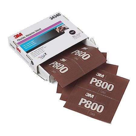 Flexible Abrasive Hookit Sheet, 34340, 5.5 In X 6.8 In, P800 (Sold by each)