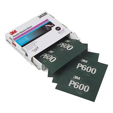 Flexible Abrasive Hookit Sheet, 34339, 5.5 In X 6.8 In, P600 (Sold by each)