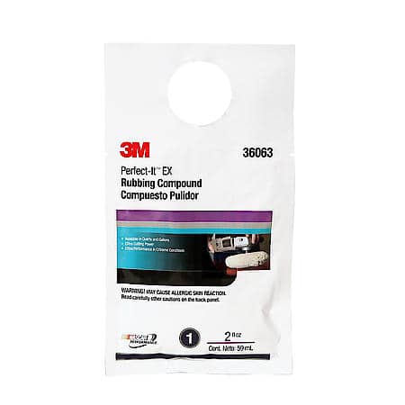 3M Perfect-It EX Rubbing Compound, 36063, 2 oz. packet, 50 packets pr cs
