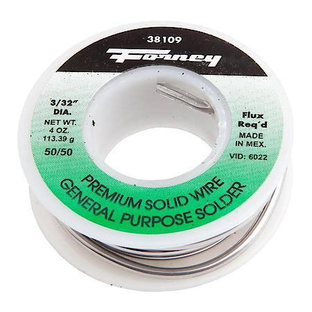 Solid Wire Solder - Size, 1/8in 50/50% Tin/Lead, General Use, (Not For Aluminum)