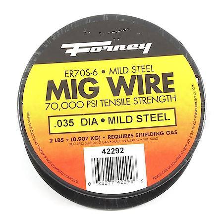 Solid Mild Steel Mig Wire .035 Diameter 2 Lb Spool (E70S-6)