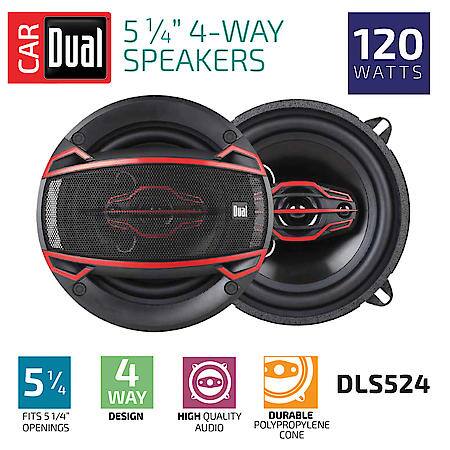 4-Way 5.25" Speakers With 120 Watts Max And 30 Watts Continuous Power Handling