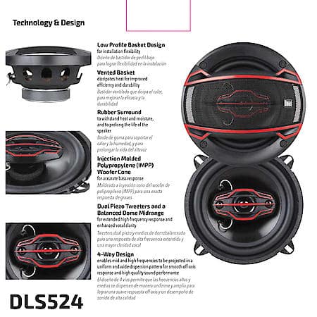 4-Way 5.25" Speakers With 120 Watts Max And 30 Watts Continuous Power Handling