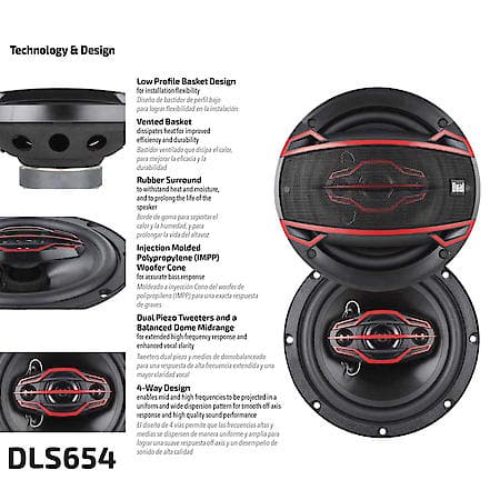 4-Way 6.5" Speakers With 160 Watts Max And 40 Watts Continuous Power Handling
