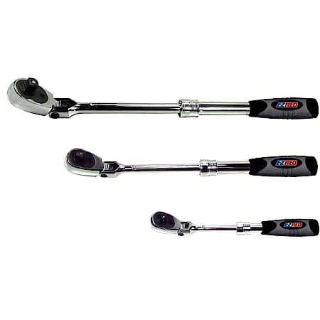 3 Piece Locking Flex Head/Extenable Ratchet Set