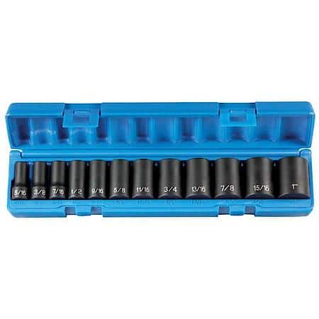 3/8 Drive 12 Piece Semi Deep 12Pt Sae Set