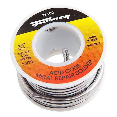 Solder, General Purpose Repair, Acid Core, 1/8 Inch, 8 oz.