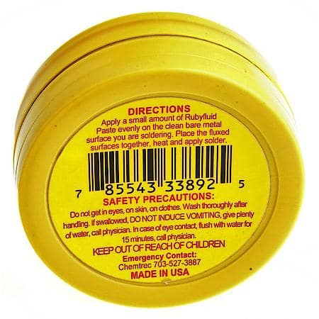 Paste Flux, Water Soluble, Rubyfluid, 2 oz.
