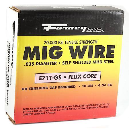 E71T-Gs Self, Steel Flux-Core Welding Wire, .035 In X 10 Pound