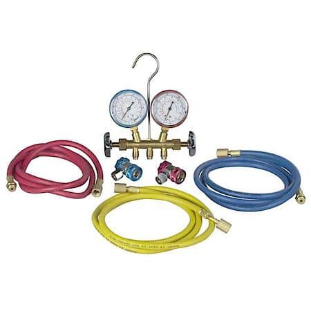 R134 Brass Manifold And Hose Set